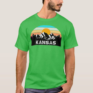 T-shirt Kansas Retro Vintage Sunset Mountain Kansas amateu