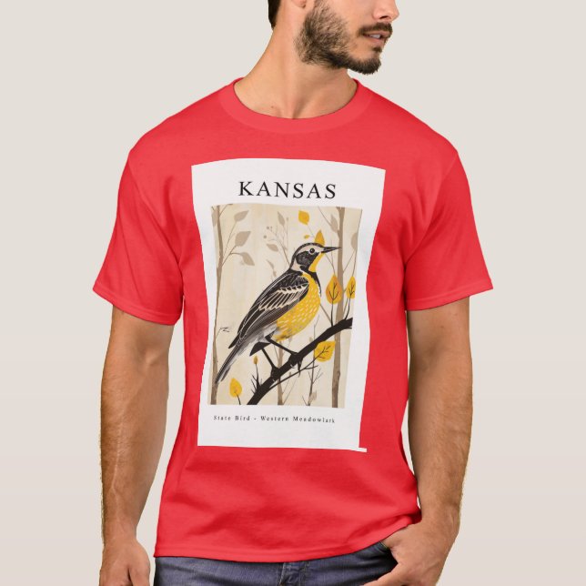 T-shirt KANSAS State Bird Western Meadowlark (Devant)
