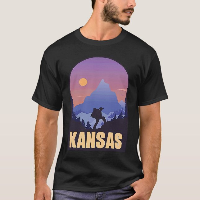 T-shirt Kansas State USA Randonnée Voyage Souvenir (Devant)
