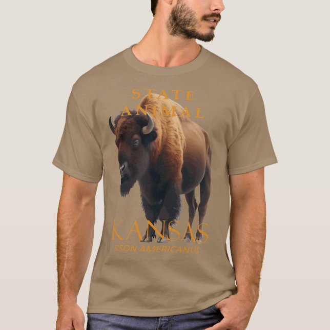 T-shirt Kansas Territory Animal Bison Americanus (Devant)