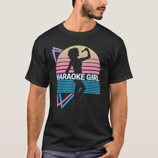T-shirt Karaoke Girl Karaoke Girl Singers Retro (Devant)