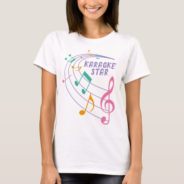 T-shirt Karaoke Music Star personnalisable (Devant)