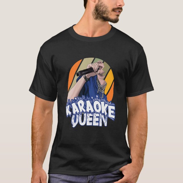 T-shirt Karaoke Queen chantant jumelage (Devant)