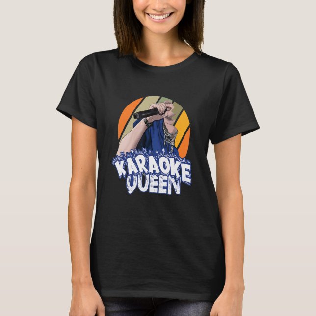 T-shirt Karaoke Queen chantant jumelage (Devant)