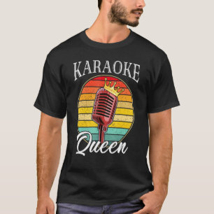 T-shirt Karaoke Queen Retro Karaoke Microphone Music Singe