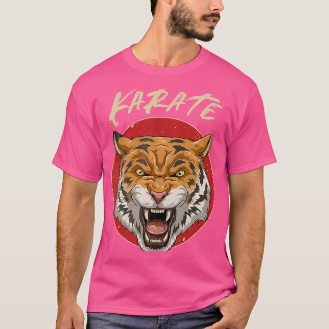 T-shirt Karate Angry Tiger - Karate Arts Martiaux Japonais (Devant)