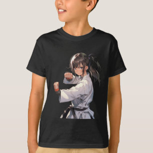 T-shirt Karate Anime Girl Taekwondo Fighter Martial Arts