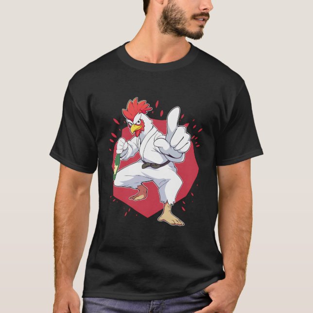 T-shirt Karate Chick Chop Combattre Funny Cluck Master (Devant)