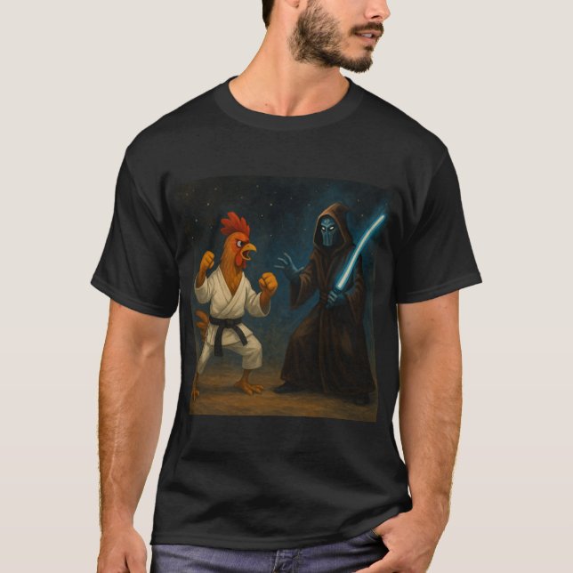 T-shirt Karate Chicken VS Alien Knight (Devant)