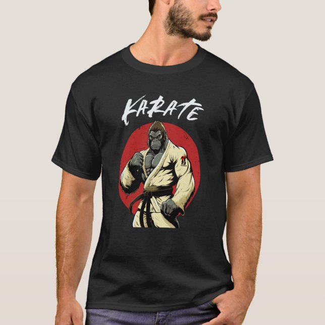 T-shirt Karaté Classique Gorille Karateka Garçons et Fille (Devant)