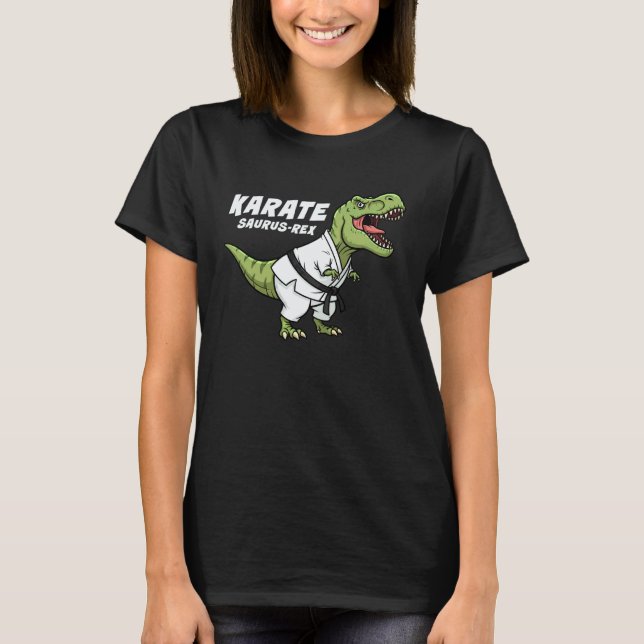 T-shirt Karate Classique Saurus Rex Drôle T-Rex Dinosaure  (Devant)