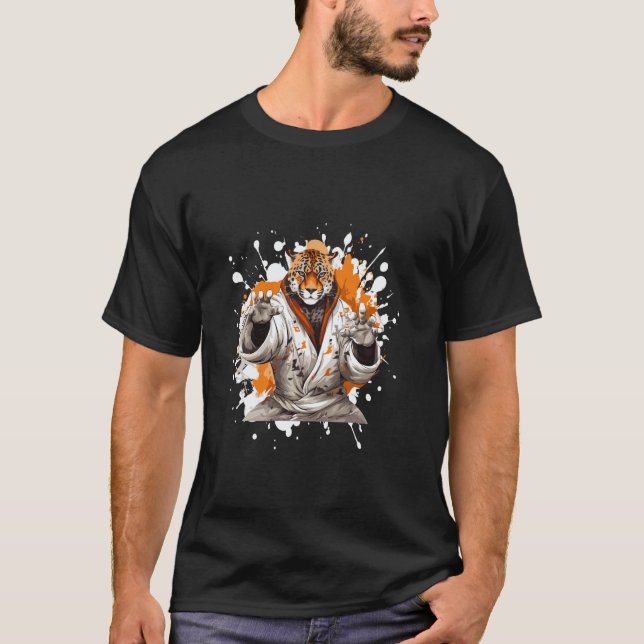 T-shirt Karate de guépard combattant animal judo (Devant)