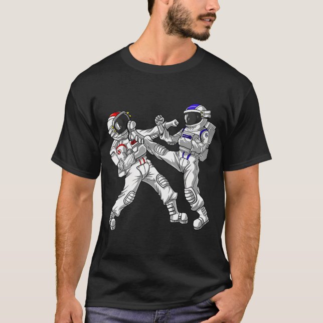 T-shirt Karate de l'astronaute spatial (Devant)