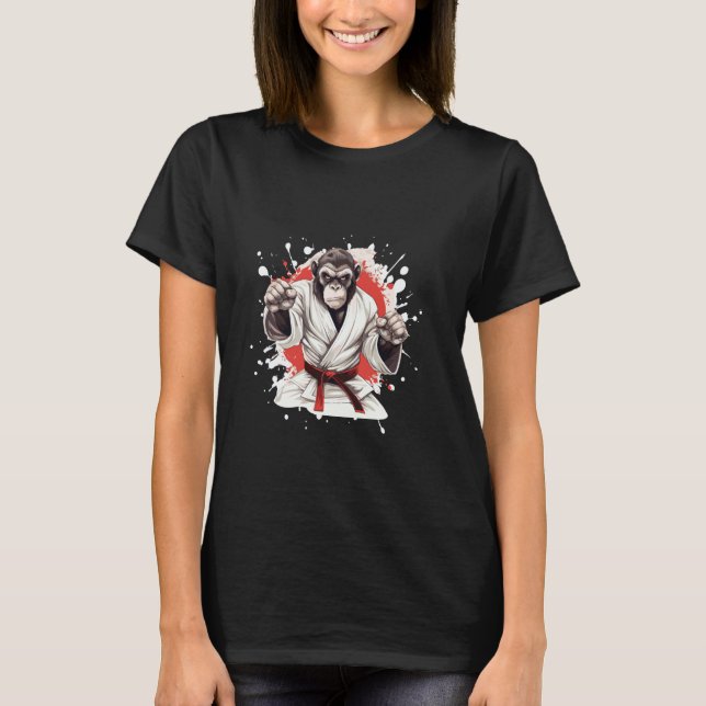 T-shirt Karate de singe classique Combattant d'animaux de  (Devant)