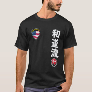 T-shirt Karate d'équipe classique Wado Ryu USA Drapeau Kan