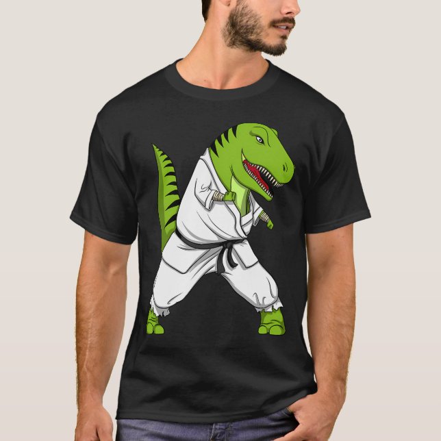 T-shirt Karate Dinosaure T-Rex (Devant)