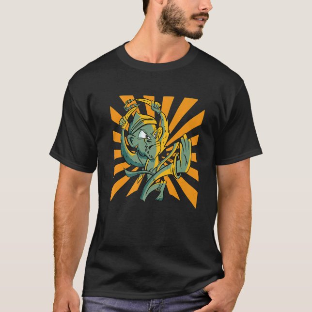 T-shirt Karate du singe sauteur (Devant)