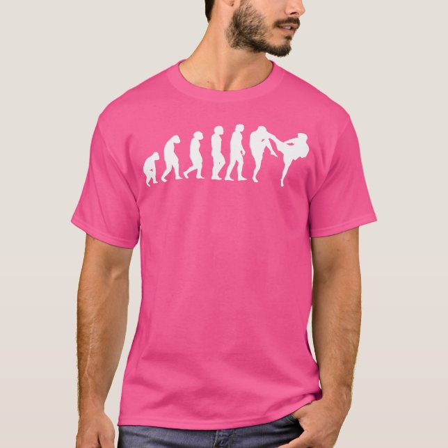 T-shirt Karate Evolution Muay Thai Taekwondo Ju-Jutsu Kung (Devant)