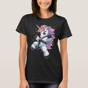 T-shirt Karaté Fille Licorne Arts Martiaux Taekwondo Kickb