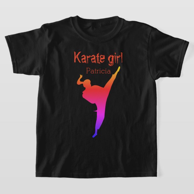 T-shirt Karate Girl Personalized Name (Poser)