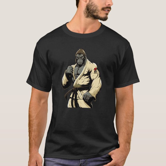 T-shirt Karate Gorilla en Keikogi Japonais Karateka Gorill (Devant)