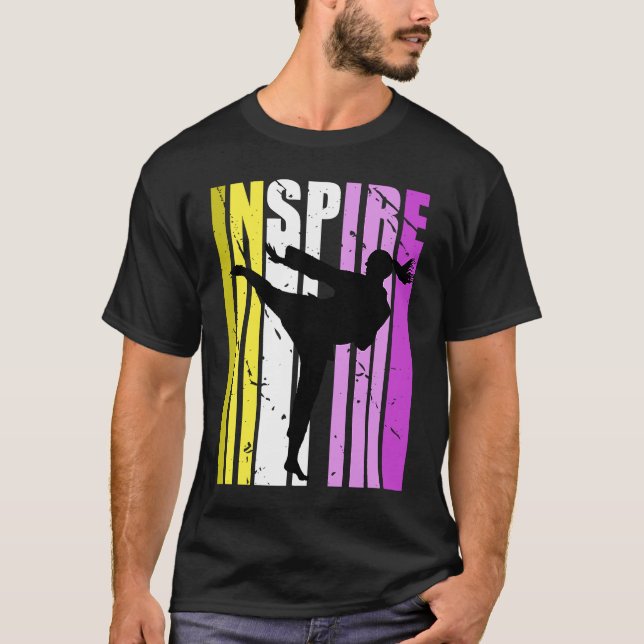 T-shirt Karate Inspirer de belles couleurs Motivation insp (Devant)
