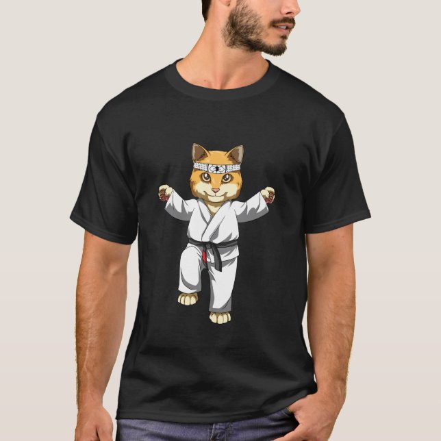 T-shirt Karate japonais et chat Karetka (Devant)