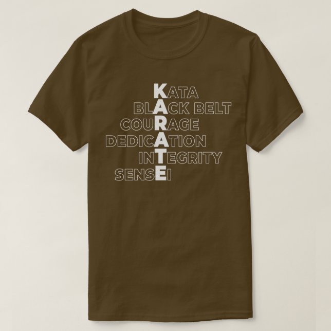 T-shirt Karate Kata Black Belt Dedication Courage Sensei K (Design devant)