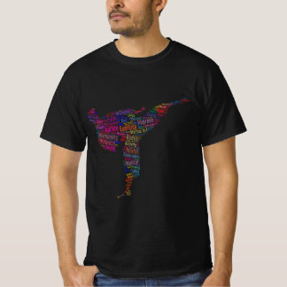 T-shirt Karaté Martial Art Silhouette Forme Texte Nuage