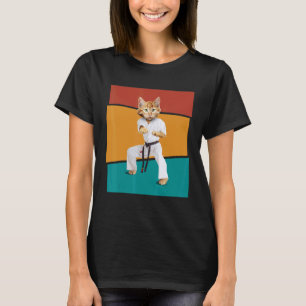 T-shirt Karate pour chat réaliste martial vintage