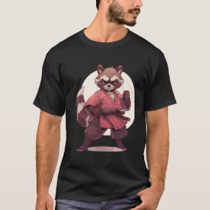 T-shirt Karate Raccoon Anime Racoon Martial Arts T Martial