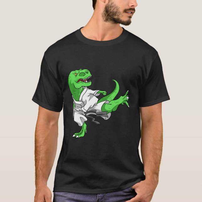 T-shirt Karate T-rex Dino Elève Dinosaure Professeur Karat (Devant)