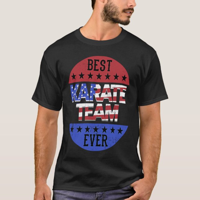 T-shirt Karate Team Independence Day Patriotic Karateka US (Devant)