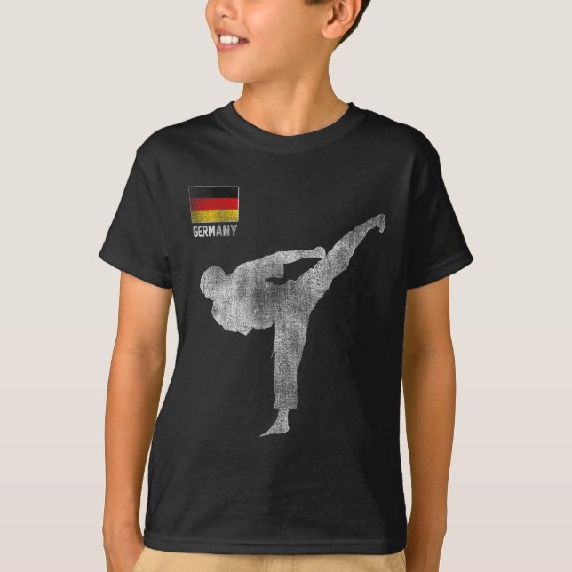 T-shirt Karate Team Martial Arts Mma Kick Germany German V (Devant)