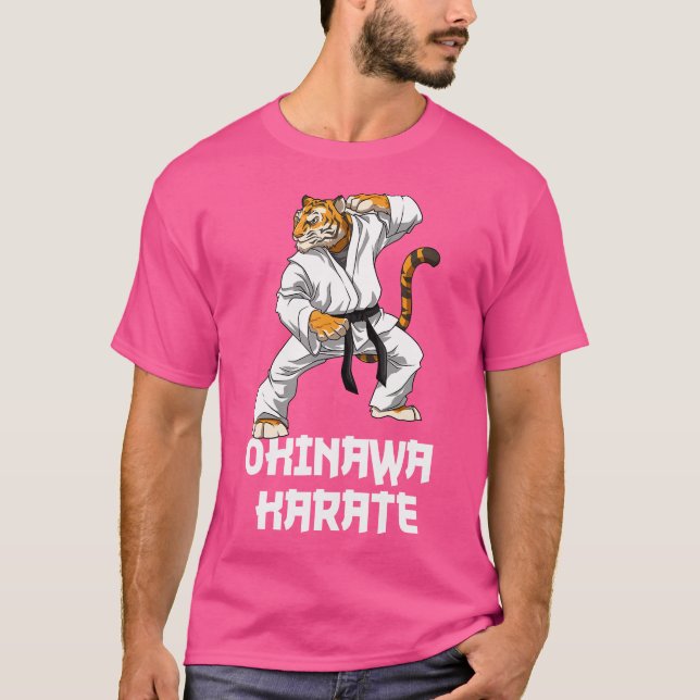 T-shirt Karate Tiger Okinawa Karate Arts martiaux japonais (Devant)