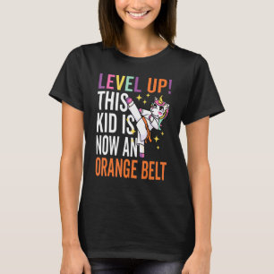 T-shirt Karate Uniform Unicorn Level Up Orange Belt Award