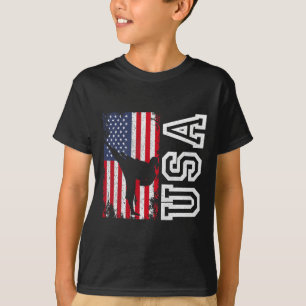T-shirt Karate Usa Drapeau 4 Juillet Patriotique Américain