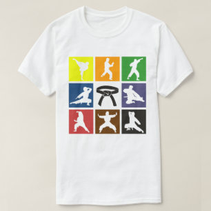 T-shirt Karateka Silhouettes en Pop Art Karate Belt Couleu