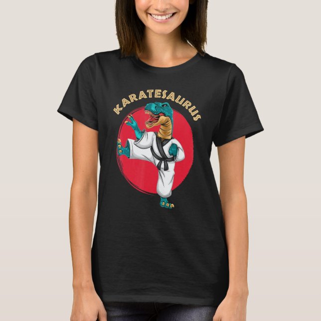 T-shirt Karatesaurus Classique  Dinosaure de Karaté (Devant)