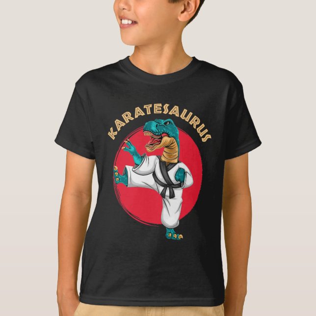 T-shirt Karatesaurus Drôle de dinosaure de karaté  (Devant)