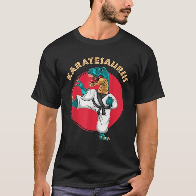 T-shirt Karatesaurus Funny Karaté Dinosaur (Devant)