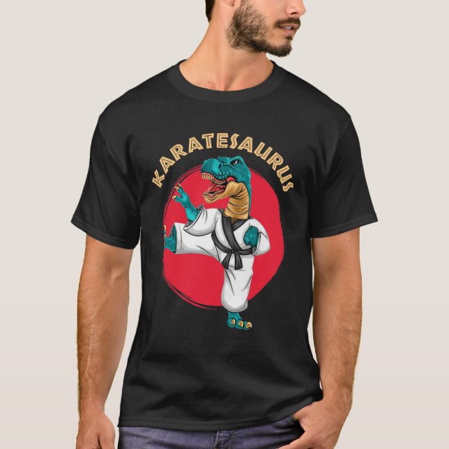 T-shirt Karatesaurus Funny Karaté Dinosaur (Devant)