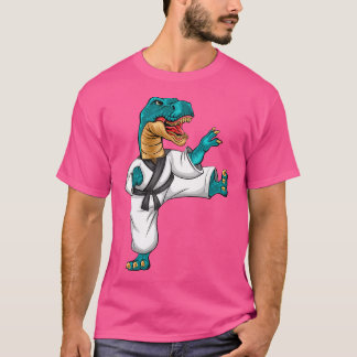 T-shirt Karatesaurus Karate Pour Enfants Dinosaur Dino Mar