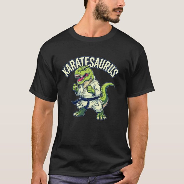 T-shirt KarateSaurus T-Rex Classique Karaté Dinosaure Arts (Devant)
