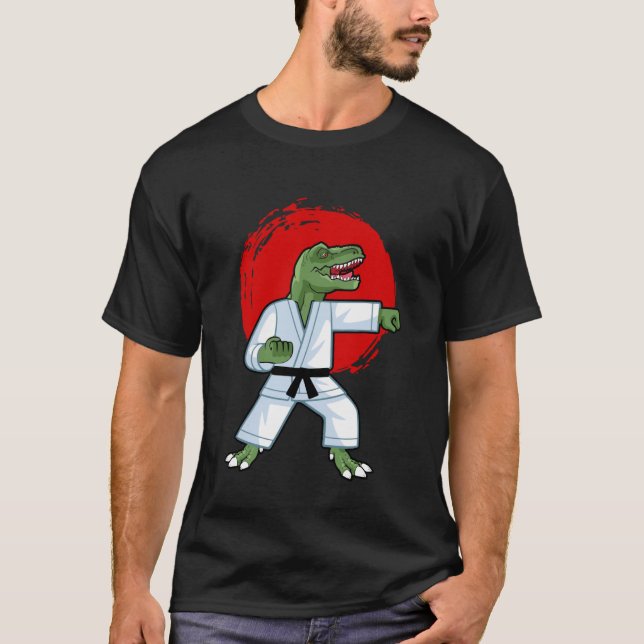 T-shirt Karatesaurus T rex Karaté Drôle Dinosaure Karaté N (Devant)