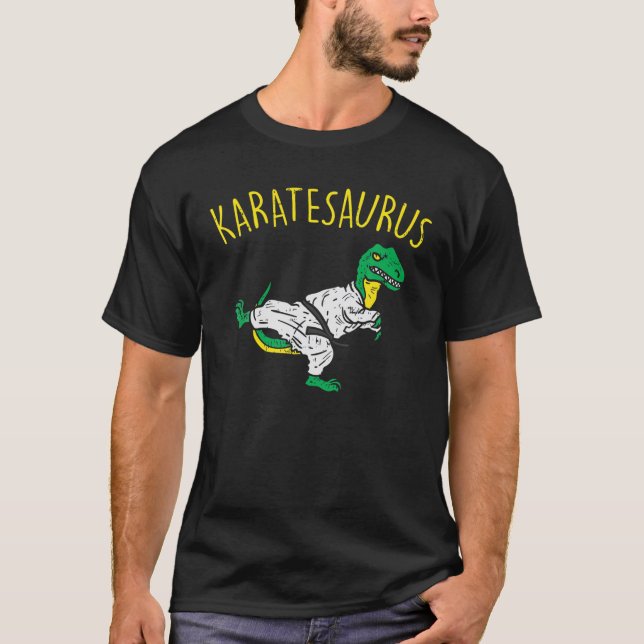 T-shirt Karatesaurus Trex Karate Funny Dinosaur Martial Ar (Devant)