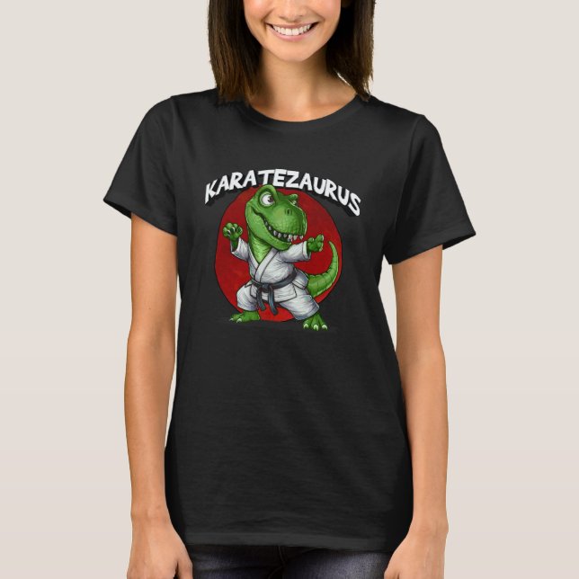 T-shirt Karatezaurus de karaté classique drôle pour enfant (Devant)