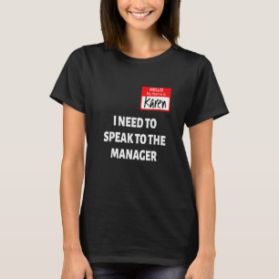 T-shirt Karen Halloween Costume Parle Au Gestionnaire Sayi