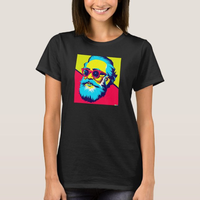 T-shirt Karl Marx avec lunettes de soleil Pop Art Portrait (Devant)