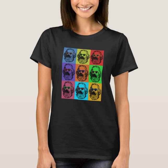 T-shirt Karl Marx Pop   Révolution Philosophe Enseignant (Devant)